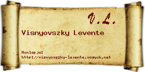 Visnyovszky Levente névjegykártya